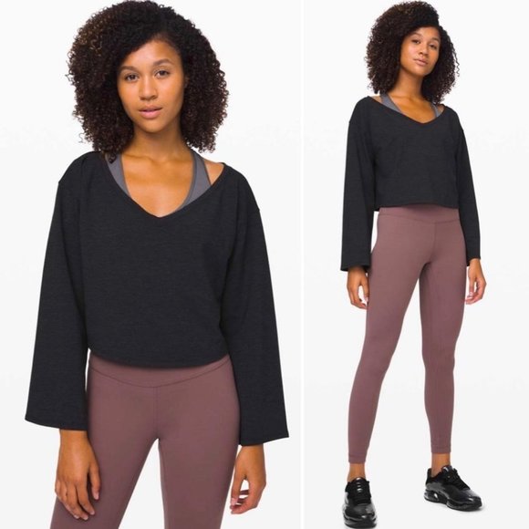 lululemon athletica Tops - Lululemon Show Your Depth Long Sleeve Cropped Pullover Sweater